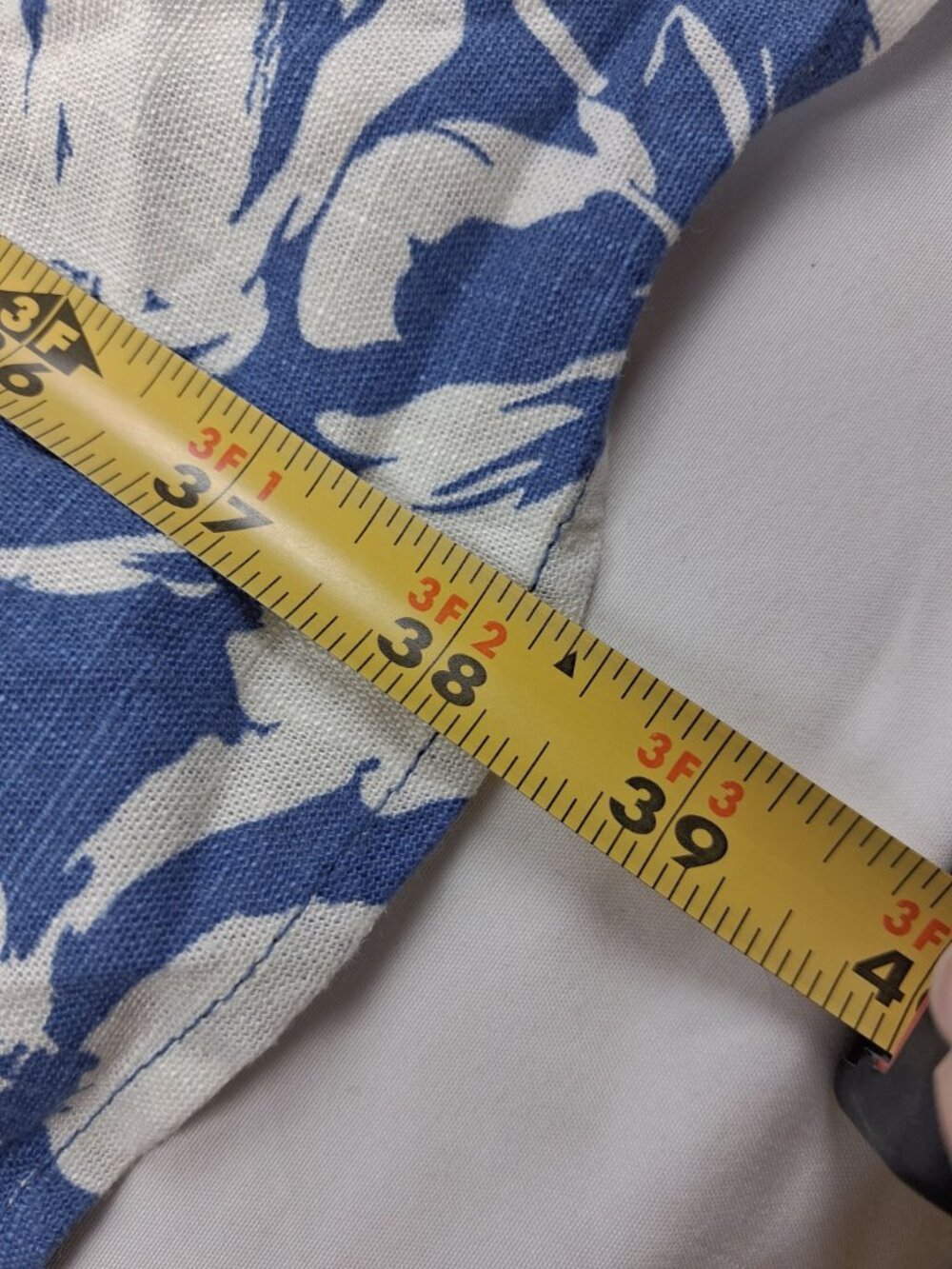 Large Blue & White Floral Spaghetti Strap Midi Dress Side Slit Smocked Back By M - Picture 10 of 13